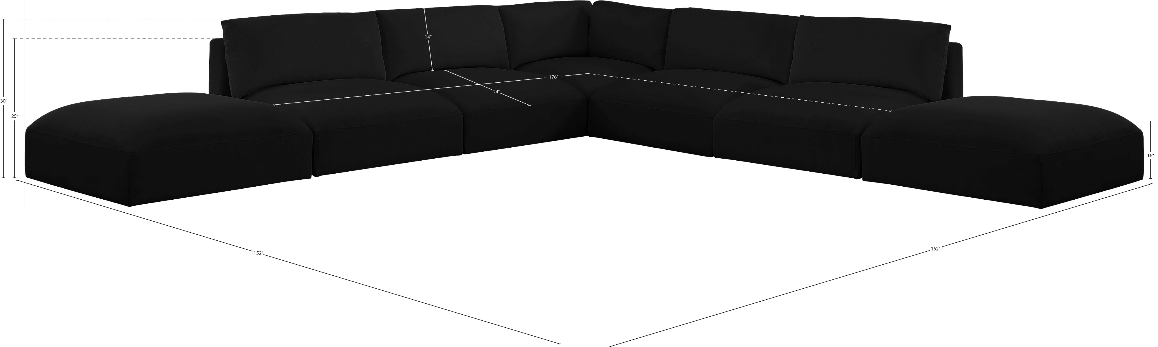 Sectionnel modulaire en tissu Ease
