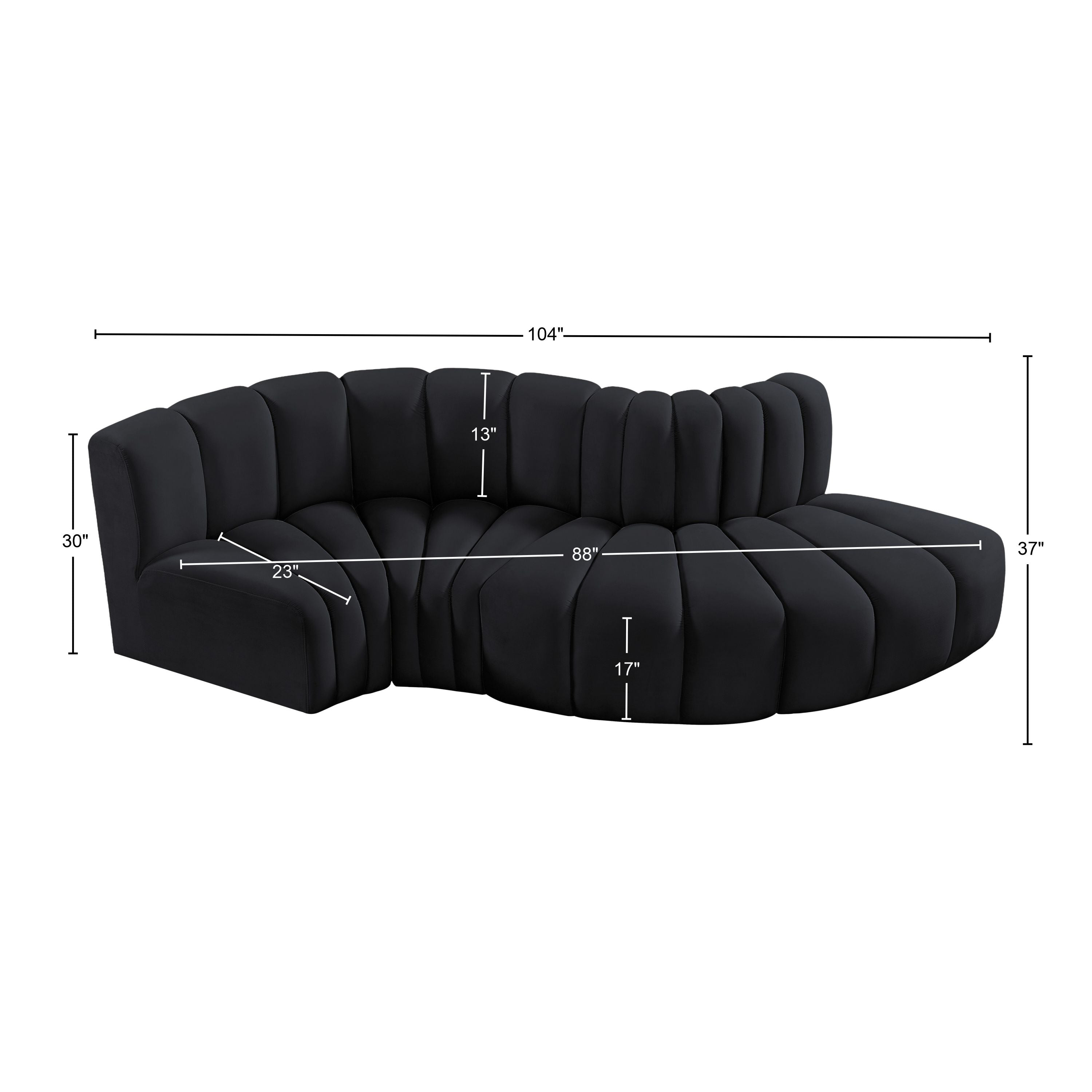 Sofa en Coupe Arc 4 Pièces : Velours et Design de Salon