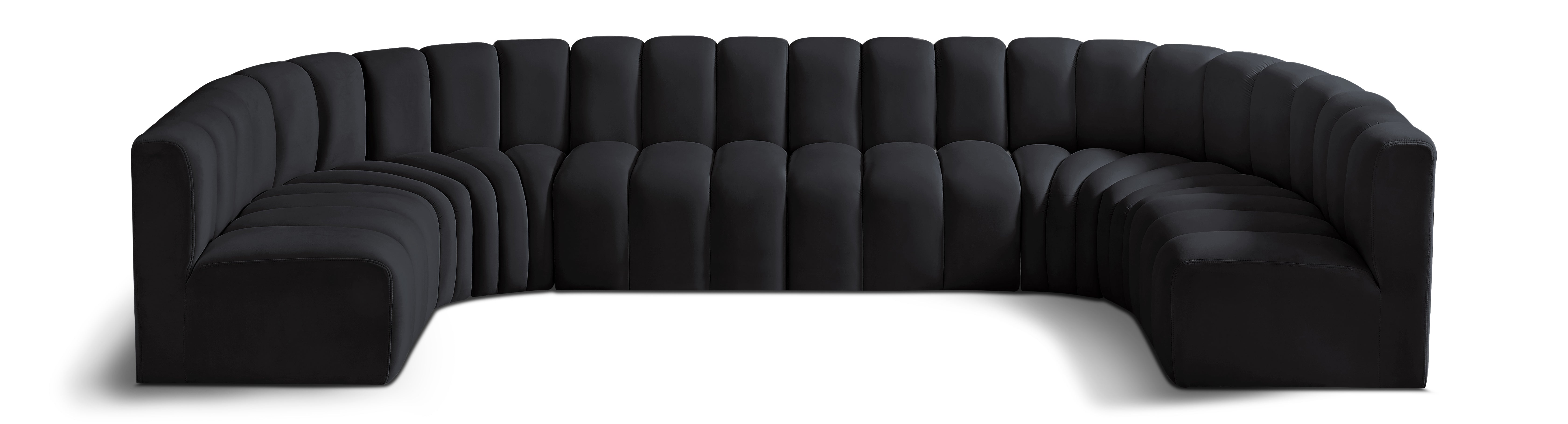 Espace Modulaire Arc 8 Pièces : Sofa en Velours Courbé Deluxe