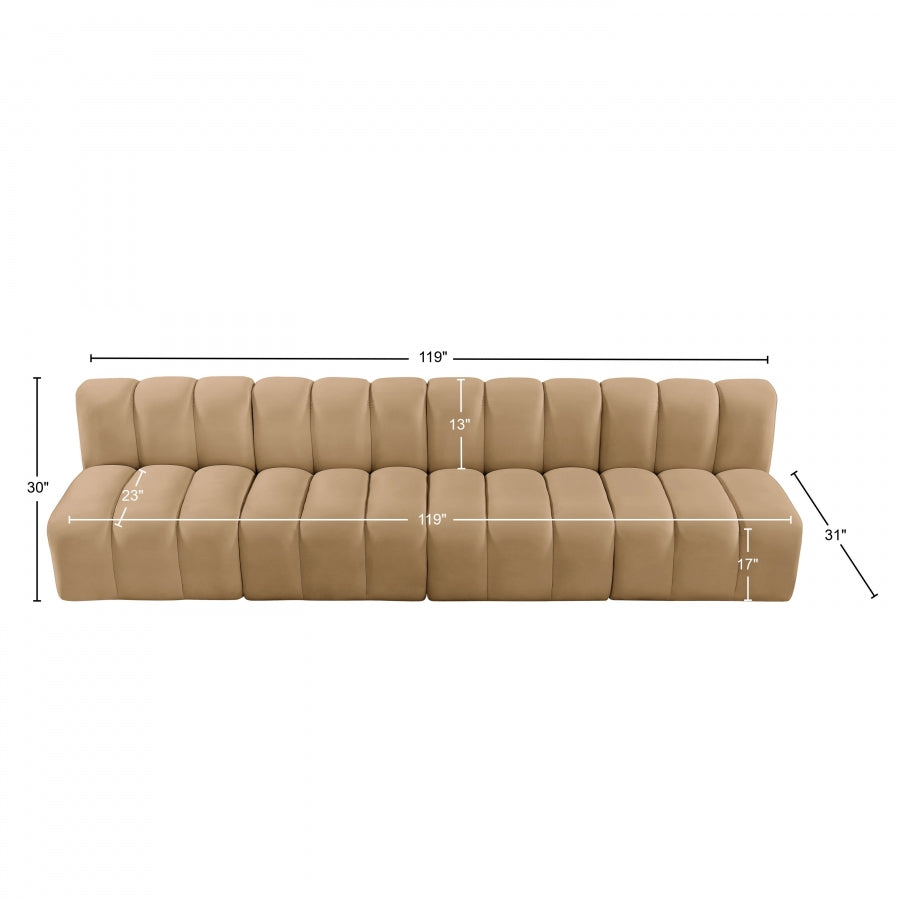 Sectionnel Modulaire 4 Pièces Arc en Velours Noir Courbé