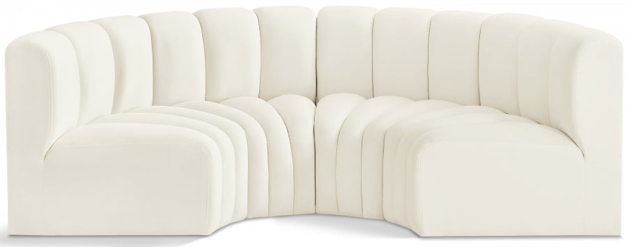 Ensemble Courbé Arc 4 Pièces : Mobilier Modulaire en Velours