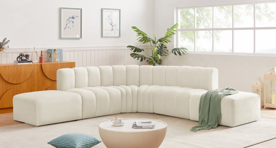 Système de Sofa Arc 6 Pièces : Velours et Design en Courbe