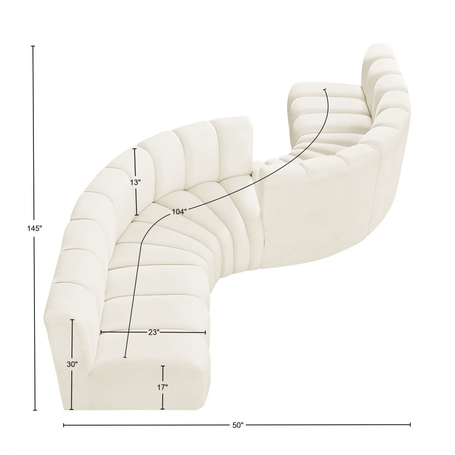 Espace Lounge Arc 6 Pièces : Sectionnel Velours et Capitonnage