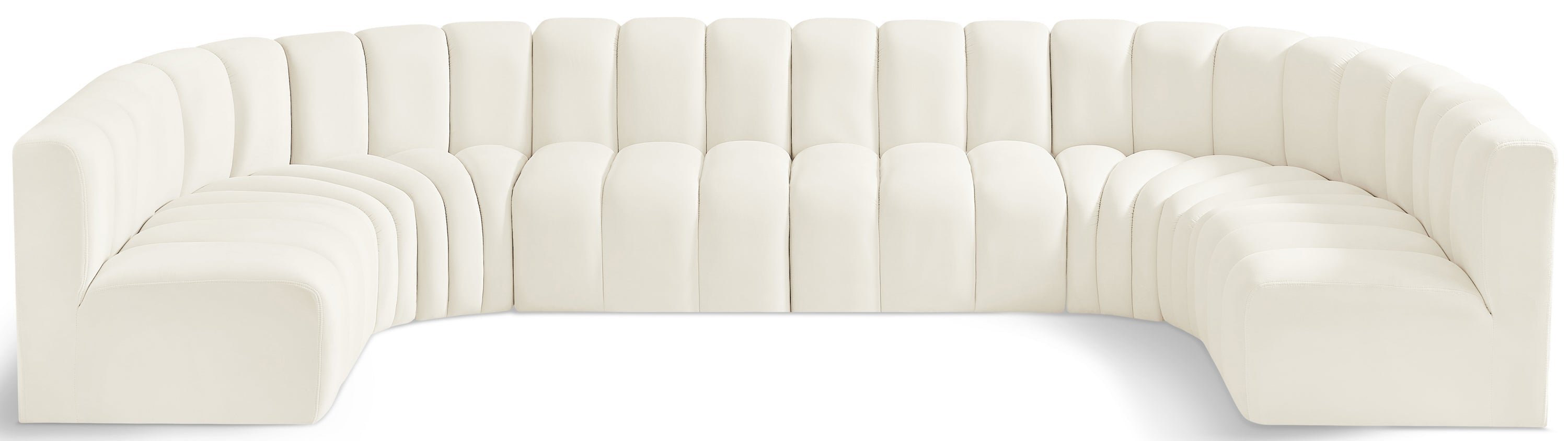 Espace Modulaire Arc 8 Pièces : Sofa en Velours Courbé Deluxe