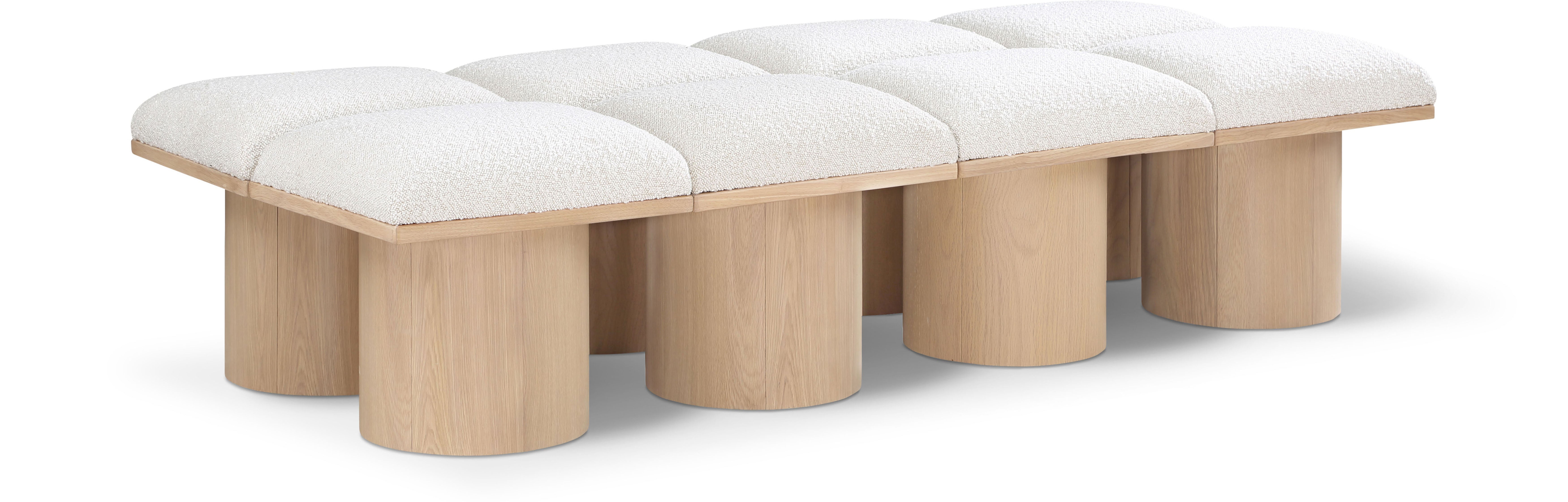 Banc Pavilion 8pc : Modulaire Art Déco en Bouclé Naturel