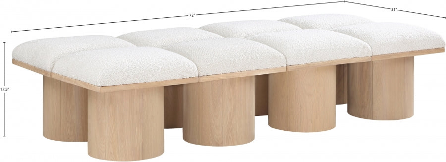 Banc Pavilion 8pc : Modulaire Art Déco en Bouclé Naturel