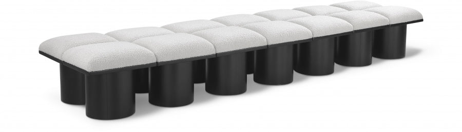 Banc Pavilion 14pc : Siège Modulaire Bouclé Noir Art Déco