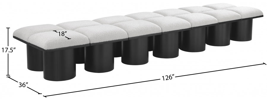 Banc Pavilion 14pc : Siège Modulaire Bouclé Noir Art Déco