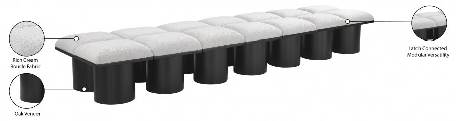 Banc Pavilion 14pc : Siège Modulaire Bouclé Noir Art Déco