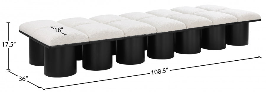 Pavilion 14pc : Banc Modulaire Art Déco en Tissu Bouclé