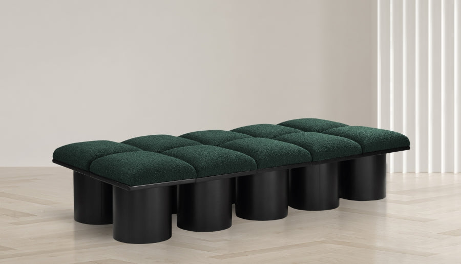 Banc Modulaire Pavilion 10pc : Bouclé Noir et Style Art Déco