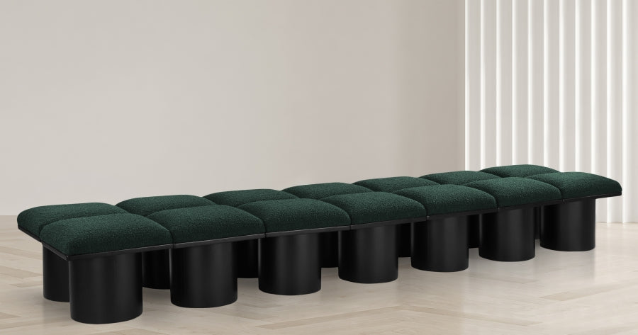 Banc Pavilion 14pc : Siège Modulaire Bouclé Noir Art Déco