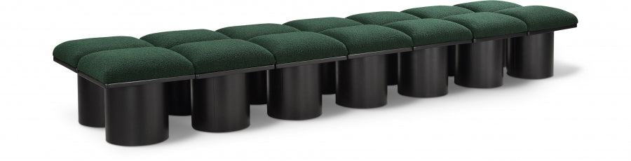 Banc Pavilion 14pc : Siège Modulaire Bouclé Noir Art Déco