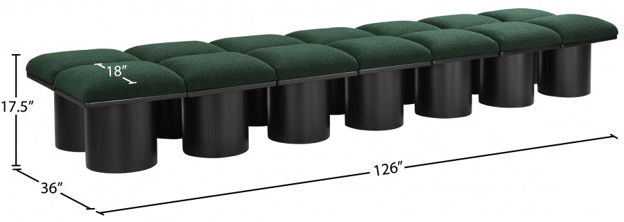 Banc Pavilion 14pc : Siège Modulaire Bouclé Noir Art Déco