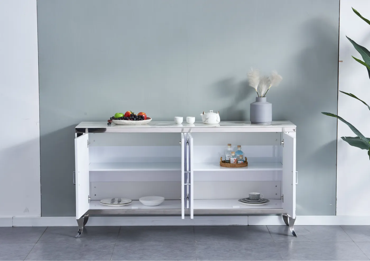BUFFET BAROQUE MARBRE ARGENT